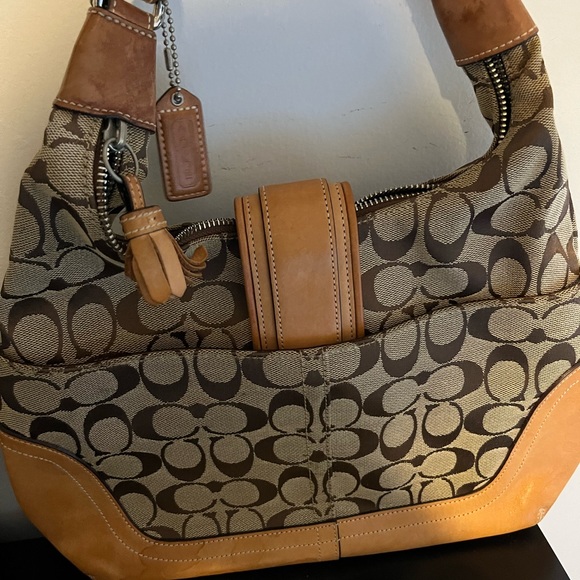 Vintage Coach Monogram Brown and Tan  Handbag - Picture 3 of 4